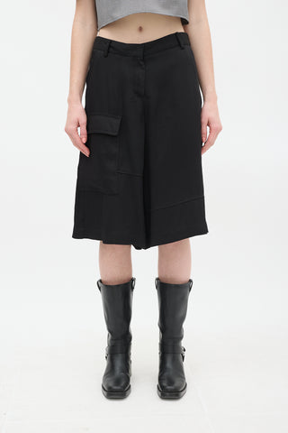 Tibi Black Eco Cargo Shorts