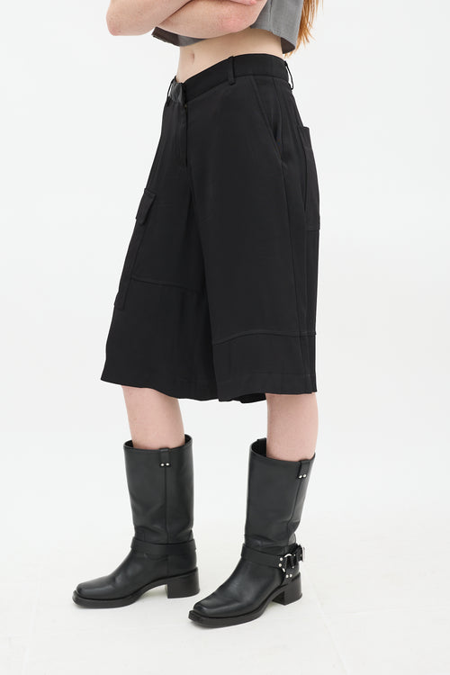 Tibi Black Eco Cargo Shorts