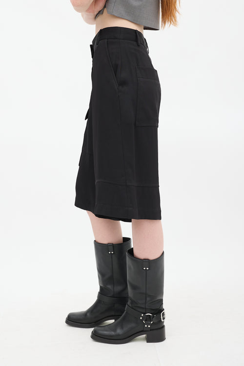 Tibi Black Eco Cargo Shorts