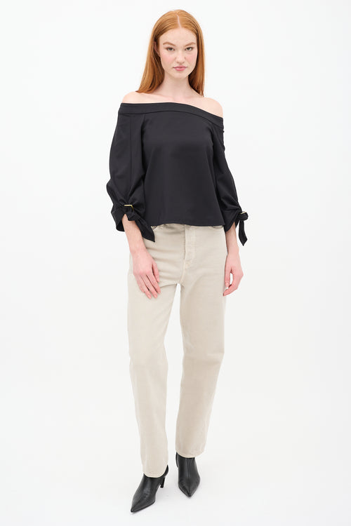 Tibi Black Off Shoulder Top