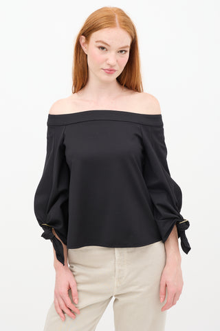 Tibi Black Off Shoulder Top