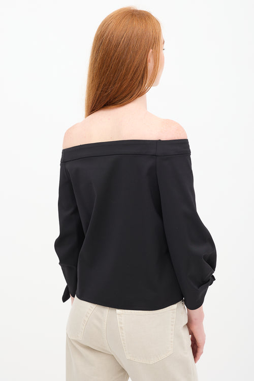 Tibi Black Off Shoulder Top