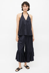 Tibi Black Ruffled Co-Ord Set
