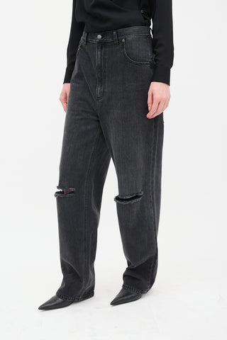 Tibi Washed Black Ryder Ripped Jeans