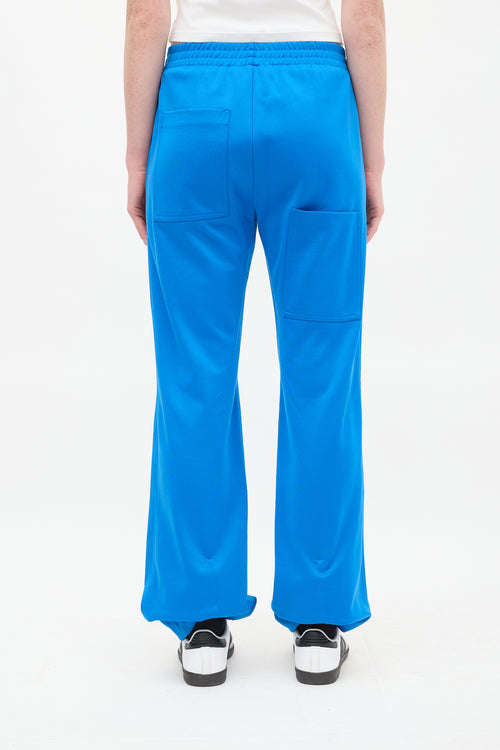 Tibi Blue Nylon & Cotton Pintuck Lounge Pant