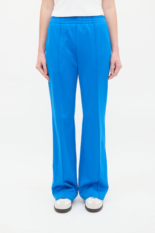 Tibi Blue Nylon & Cotton Pintuck Lounge Pant