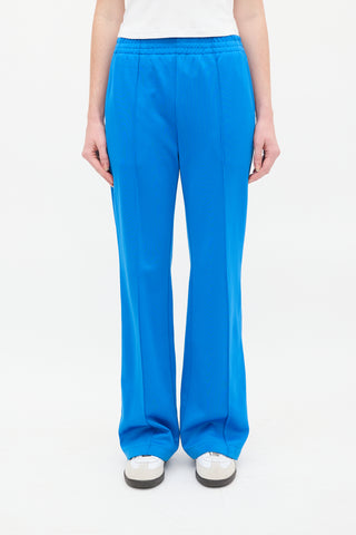 Tibi Blue Nylon & Cotton Pintuck Lounge Pant