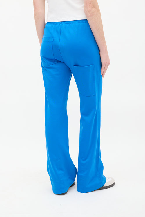 Tibi Blue Nylon & Cotton Pintuck Lounge Pant