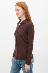 Tibi Brown Wool Jersey Shirt