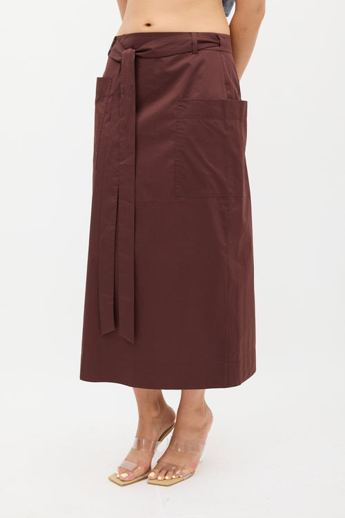 Tibi Brown Wrap Tie Skirt