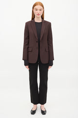 Tibi Dark Brown Wool Cut Out Sleeve Blazer