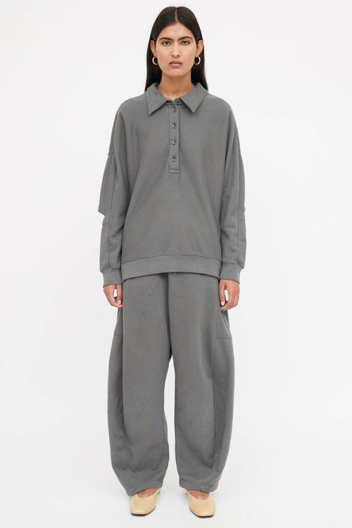 Tibi Relaxed Cotton Henley Co-Ord Set
