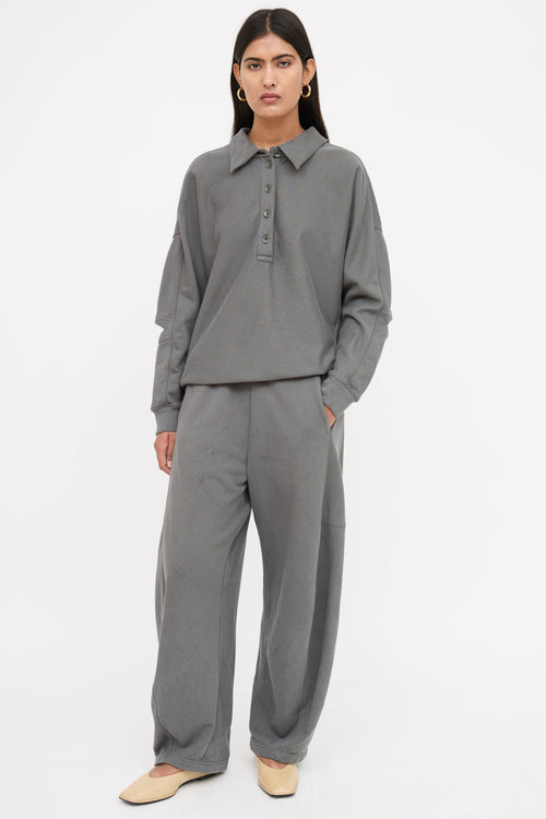Tibi Relaxed Cotton Henley Co-Ord Set