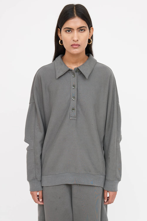 Tibi Relaxed Cotton Henley Co-Ord Set