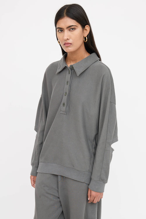 Tibi Relaxed Cotton Henley Co-Ord Set