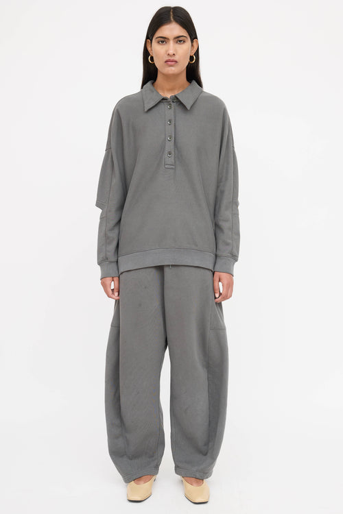 Tibi Relaxed Cotton Henley Co-Ord Set