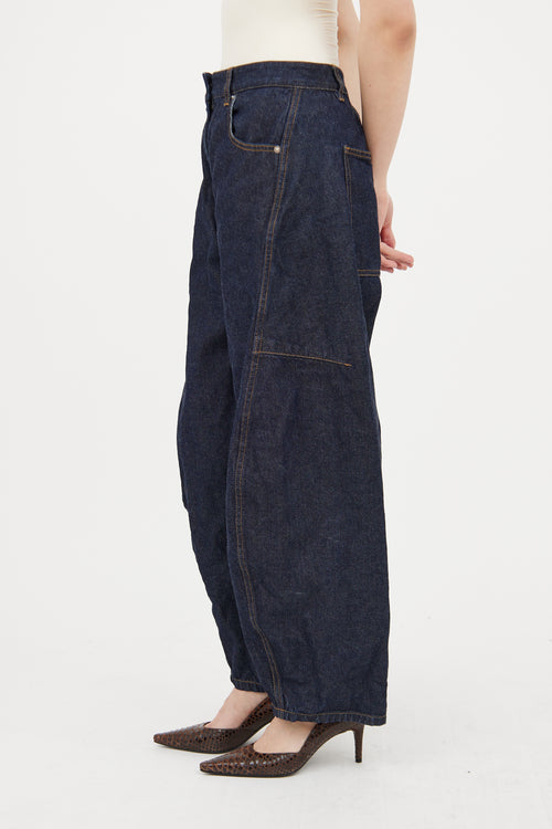 Tibi Dark Wash Sid Twisted Jeans