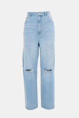 Tibi Distressed Straight Leg Jeans