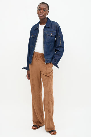 Tibi Faux Suede Scottie Track Pant