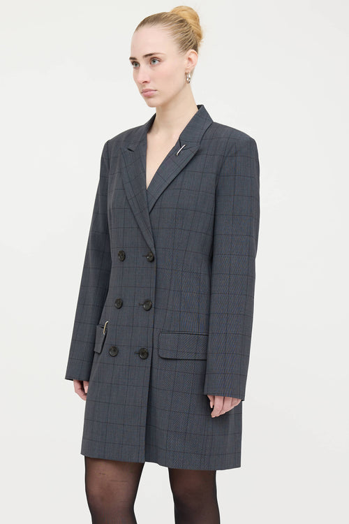 Tibi Wool Check Blazer Dress