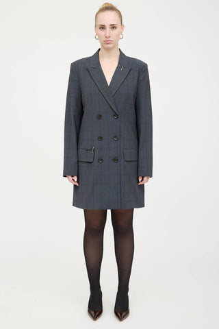 Tibi Wool Check Blazer Dress