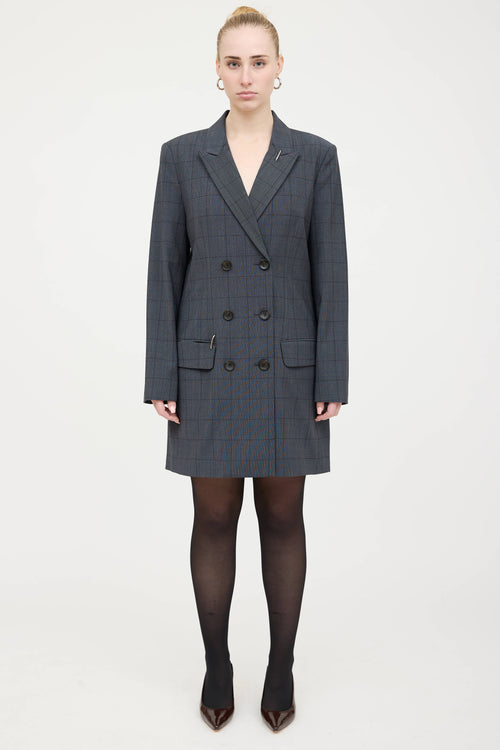 Tibi Wool Check Blazer Dress