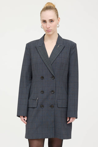 Tibi Wool Check Blazer Dress