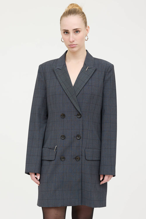 Tibi Wool Check Blazer Dress