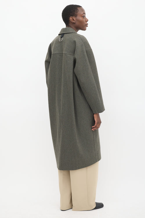 Tibi Grey Wool Two Button Coat