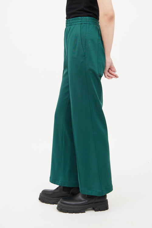 Tibi Green Wide Leg Lounge Pant