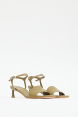 Tibi Green Leather Golly Sandal