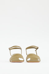 Tibi Green Leather Golly Sandal