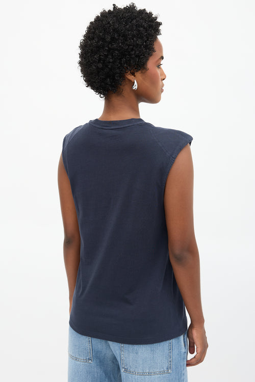 Tibi Knit Padded Shoulder Top