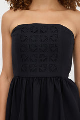 Tibi Laser Cut Strapless Dress