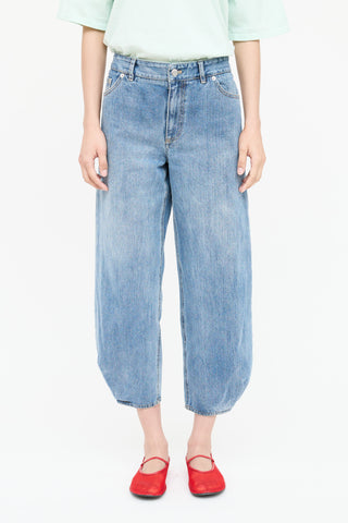 Tibi Barrel Asymmetrical Cropped Jeans