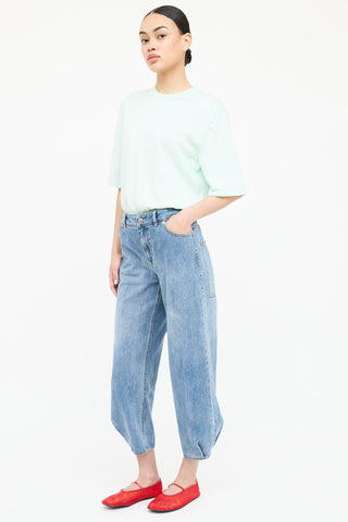 Tibi Barrel Asymmetrical Cropped Jeans