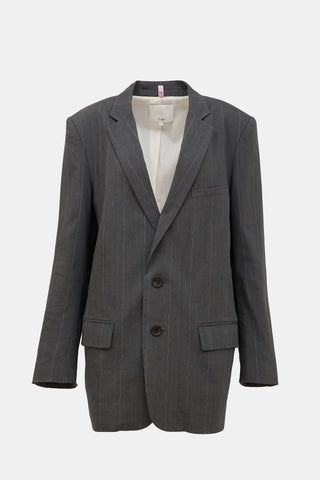 Tibi Linen Striped Blazer