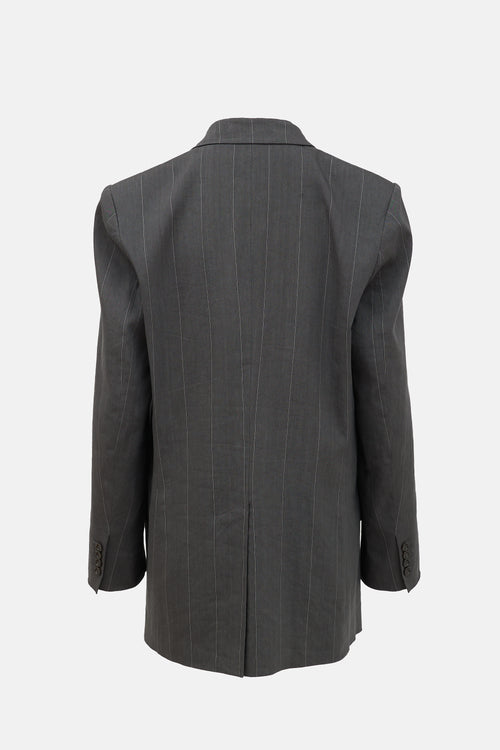 Tibi Linen Striped Blazer