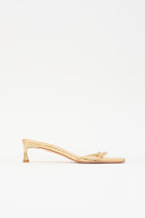 Tibi Metallic Leather Square Toe Sandal