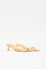 Tibi Metallic Leather Square Toe Sandal
