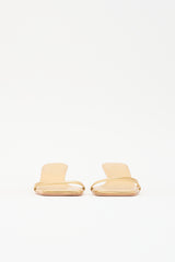 Tibi Metallic Leather Square Toe Sandal