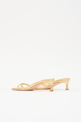 Tibi Metallic Leather Square Toe Sandal