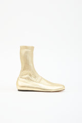 Tibi Metallic Leather Borg Sock Boot