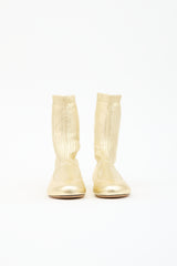 Tibi Metallic Leather Borg Sock Boot