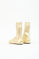 Tibi Metallic Leather Borg Sock Boot