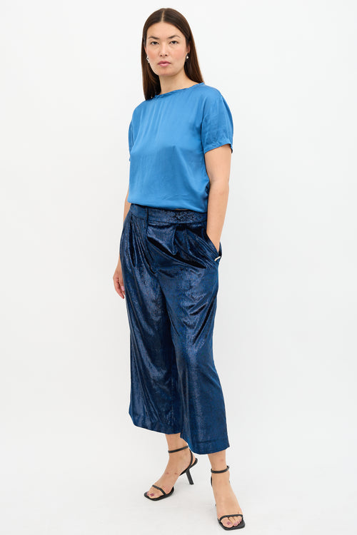 Tibi Metallic Velvet Pant