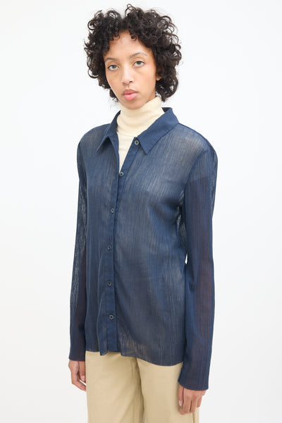 Jean Tibi Triple Plissé Bleu Taille 29 - Neuf Avec étiquettes, Coupe Droite, Détail Plissé Tendance