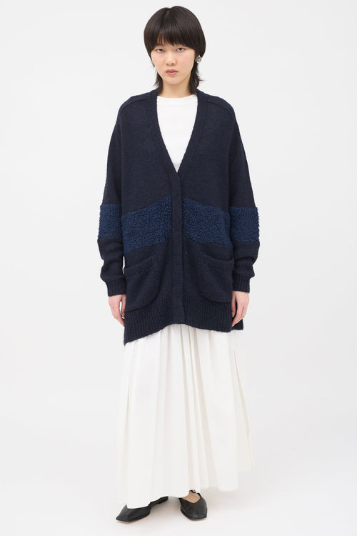 Tibi Fuzzy Panel Cardigan