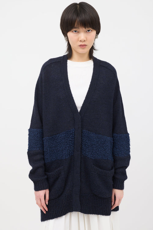 Tibi Fuzzy Panel Cardigan