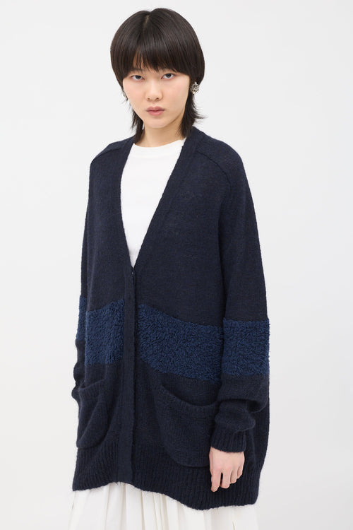 Tibi Fuzzy Panel Cardigan